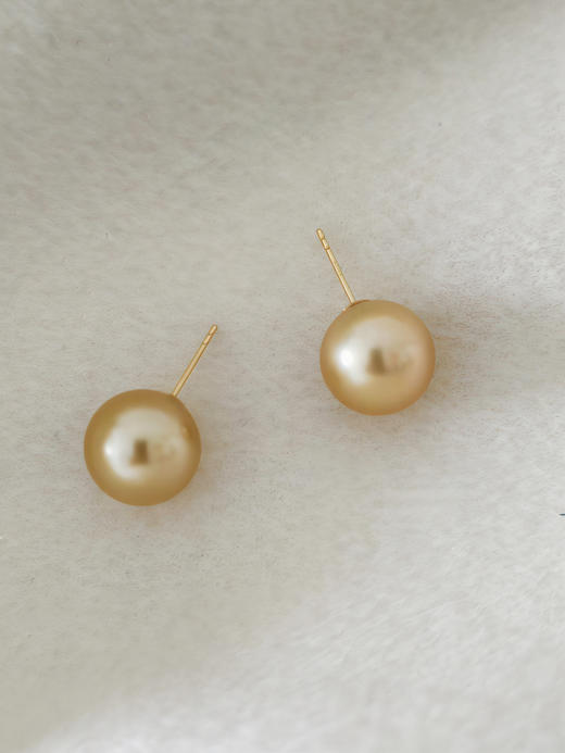 【新年优惠特价】缅甸TASAKI金珠素钉·18k金镶嵌海水耳针 商品图4