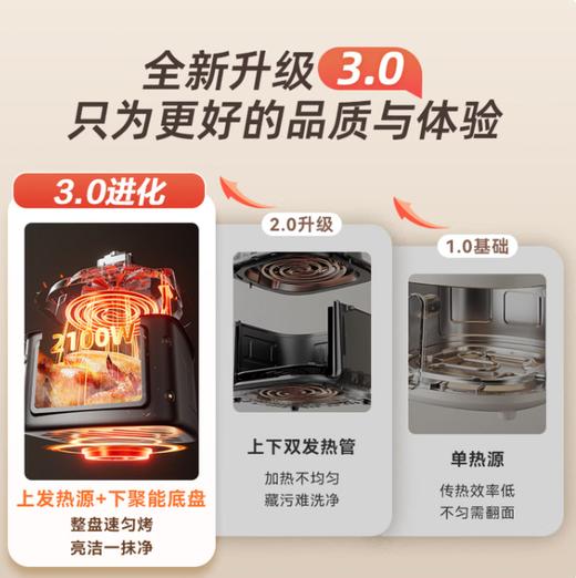 小熊（Bear）空气炸锅 不用翻面 双热源金属内腔 6.2L家用大容量蒸汽嫩炸 2100W炸烤一体机 QZG-E20V7 商品图3