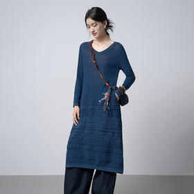 【林栖设计小店】手钩织带|手工植物染棉麻优雅花边2026春新款毛织连衣裙1961215