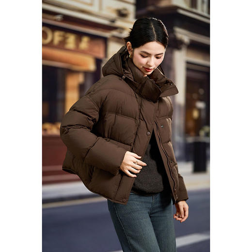 「高货kbnq」全新升级【铂金会员781/天猫1059/差价278】(11151)洛诗琳轻奢小个子羽绒服2025冬季新款连帽保暖短外套女 商品图2