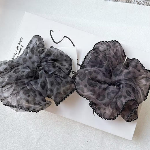 辣妹发绳春秋季网纱豹纹大肠发圈女蓬松头花丸子头皮筋马尾发圈ZYXD-纪念日百货门店同款168643587 商品图4