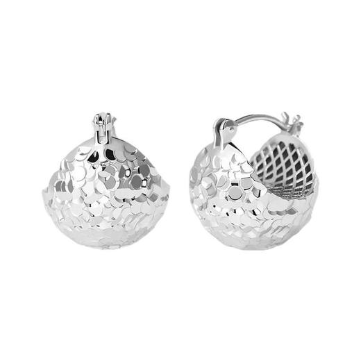 雀说爆闪球型耳环碎碎冰质感轻奢贵气时髦耳饰独特鱼鳞设计感镂空耳钉ALW3580298 商品图4