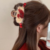 【红色自带好运buff❗️新年氛围感拉满】2026新年春节超仙红色毛绒抓夹女喜庆氛围感发抓后脑勺盘发鲨鱼夹子头饰。jc 商品缩略图2