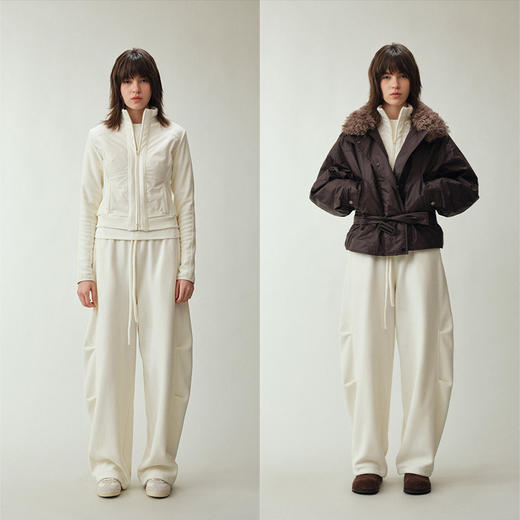 UMILAB｜绒暖*摇粒绒面料柔软锁温 立裁松紧腰藏肉山本裤E285W-1 商品图1