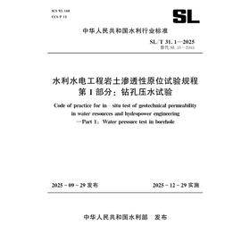 SL/T31.1-2025水利水电工程岩土渗透性原位试验规程 第1部分：钻孔压水试验（中华人民共和国水利行业标准）