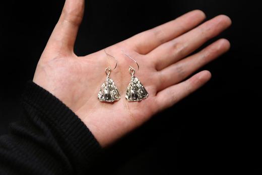 CHEZ BOQUE 覆盖系列原创手工925银织物肌理耳坠《礼服3号》 商品图1