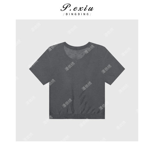 04-1潘依绣丁丁宠粉简约短袖针织拉链开衫Q12992 商品图1