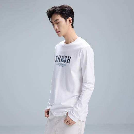 GXG男装【100%棉】秋季卡通动漫蓝色小熊情侣款圆领长袖T恤K&C 商品图1