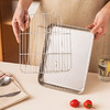 摩登主妇304不锈钢沥油盘滤油网架长方形油炸物备菜盘子托盘蒸盘 商品缩略图2