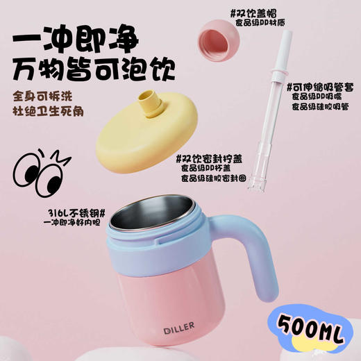 迪乐贝尔自然色D9326-500ml办公保温杯4色 商品图2