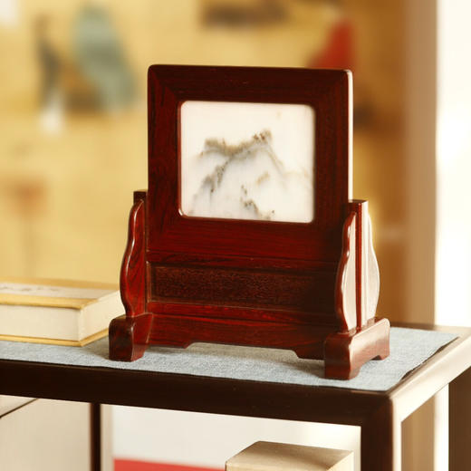 【青山特惠】小叶紫檀 | 云石插屏  摆件 b8 商品图8