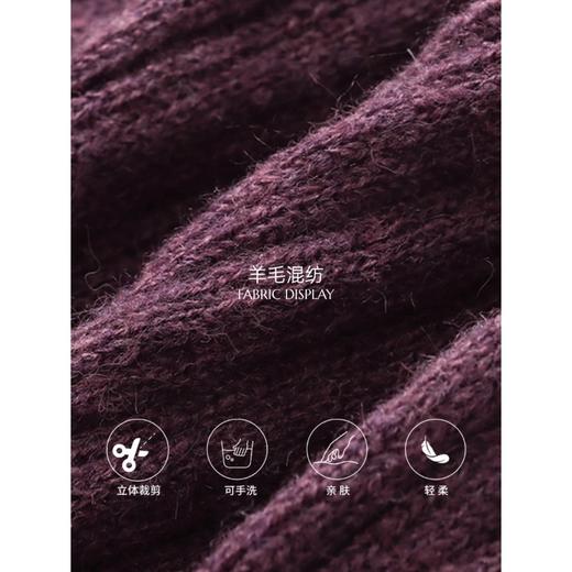 早春新款【零压感亲肤显瘦V领开衫】坑条肌理喇叭袖针织衫  SN8546 商品图3