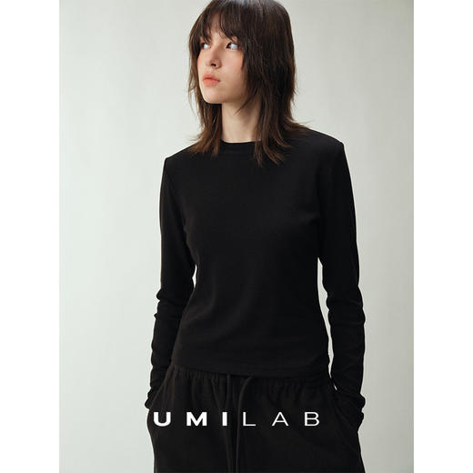 UMILAB｜糯糯T*慕斯羊毛棉混纺软糯回弹修身显瘦百搭长袖T恤T783W 商品图2