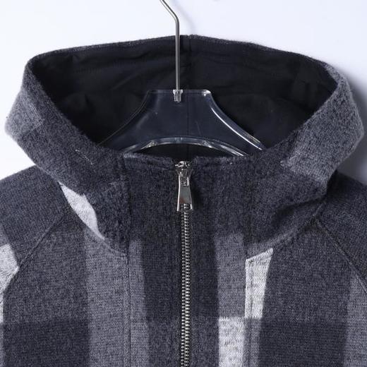 26WY55SDSA男士秋冬新款痞帅男装时尚简约撞色格子半拉链立领连帽卫衣 商品图2