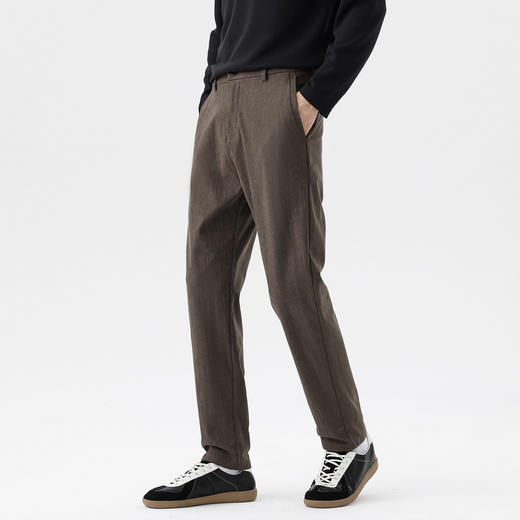 GXG男装秋季轻商务经典纯色百搭西裤日常通勤男式直筒休闲裤K&C 商品图11
