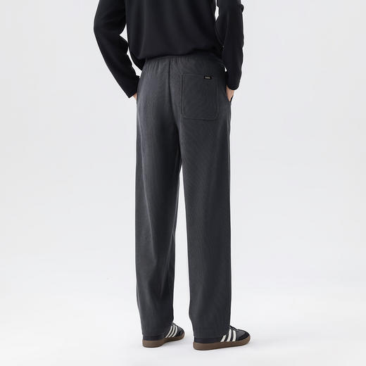GXG男装26春季时尚松紧腰系绳日常通勤简约百搭直筒男式休闲长裤K&C 商品图7