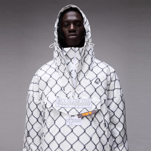 Napapijri 男士字母徽标贴片连帽卫衣 格子 NP0A8AROFC31 商品图3