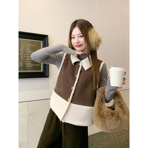 <曾小咸推荐>现货秒杀 ！微信超特价！复古拼接翻领马甲 日常189.99 立减100 秒杀89.99！！ 商品图2