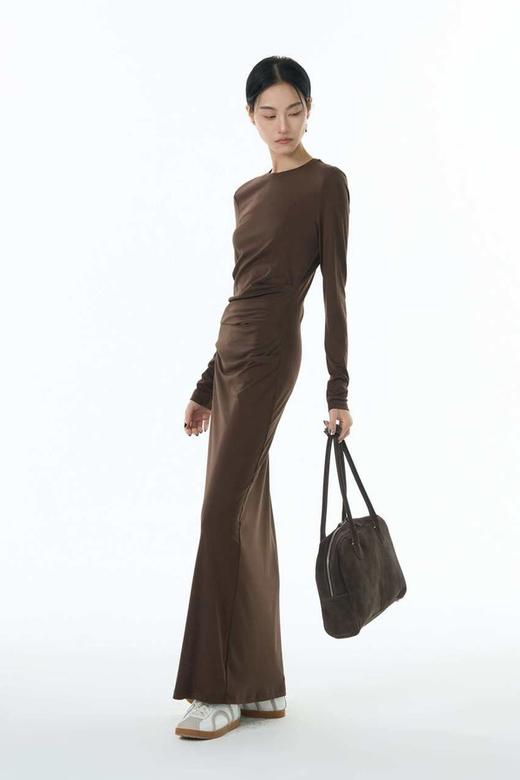 Kai & Kiera 时髦高级简约抽褶显瘦长款连衣裙 22021 商品图2