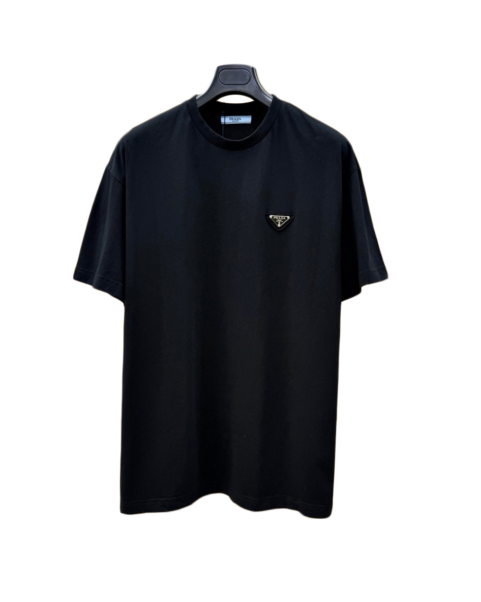 中性款三角标破损短袖T恤he020