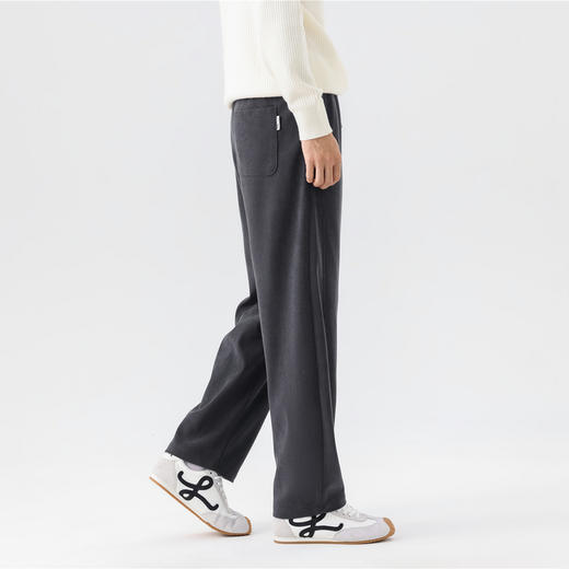 GXG男装26春季时尚松紧腰系绳日常通勤简约百搭男式直筒休闲长裤K&C 商品图11