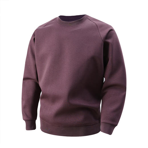 罗蒙男士春秋款卫衣纯色圆领插肩袖百搭通勤舒适弹力男士上衣套头卫衣 商品图5