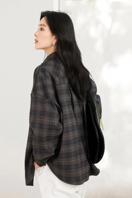 DUIBAI对白 复古文艺格纹气质衬衫 21680 商品图5