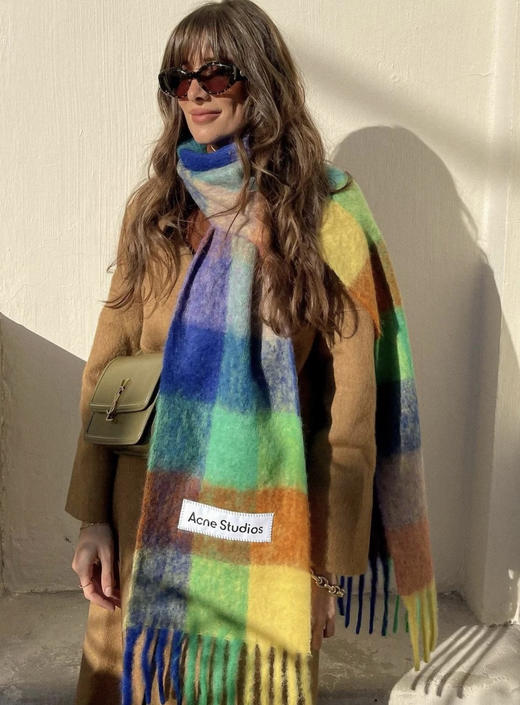 ACNE  马海毛格纹围巾 三色可选（ZT*ZS） 商品图0