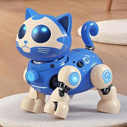 【萌宠来袭❗️电动牵绳机器小猫】用优质环保材质，锻炼手眼协调能力，在游戏中学习与探索，仿真可走路带音效玩具女孩男孩过家家玩具QQ 商品图3