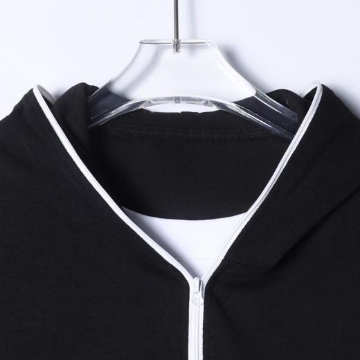 26005SDSA男士秋冬新款痞帅男装潮牌休闲撞色半拉链连帽假两件T恤百搭 商品图2