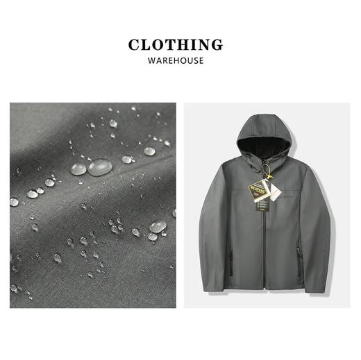 户外防风防泼水秋冬男士休闲加绒软壳连帽夹克潮 商品图4