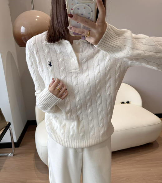 RL拉夫劳*polo绞花翻领套头毛衣101006 商品图7