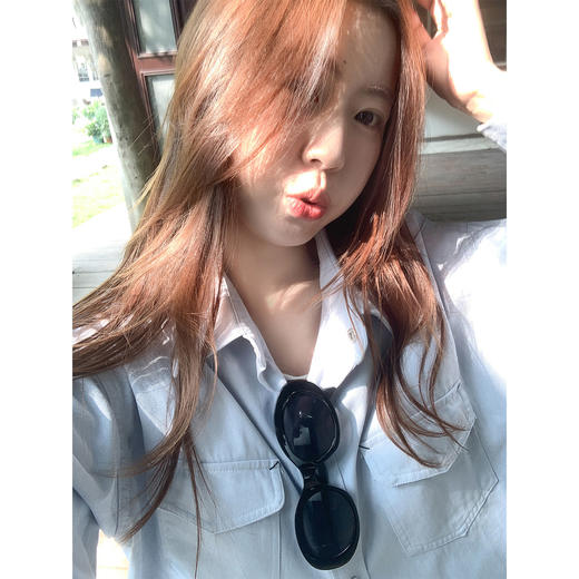 <曾小咸推荐>韩系长袖宽松翻领系扣衬衫 商品图1