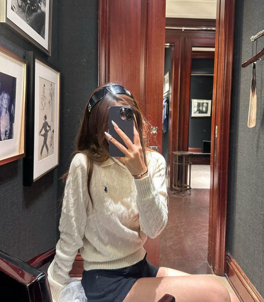 RL拉夫劳*polo绞花翻领套头毛衣101006 商品图10