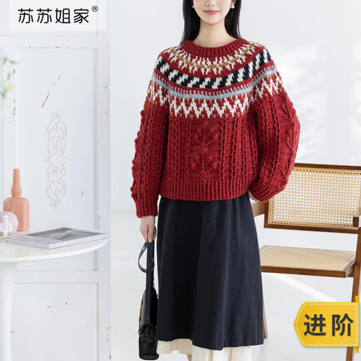 苏苏姐家缤果圆育克毛衣手工diy钩针编织衣服粗羊毛线毛线材料包 商品图0