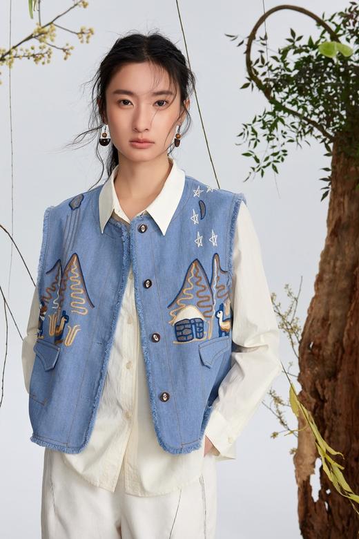 ANSUABEL 超百搭刺绣叠穿洋气马甲外套 21836 商品图2