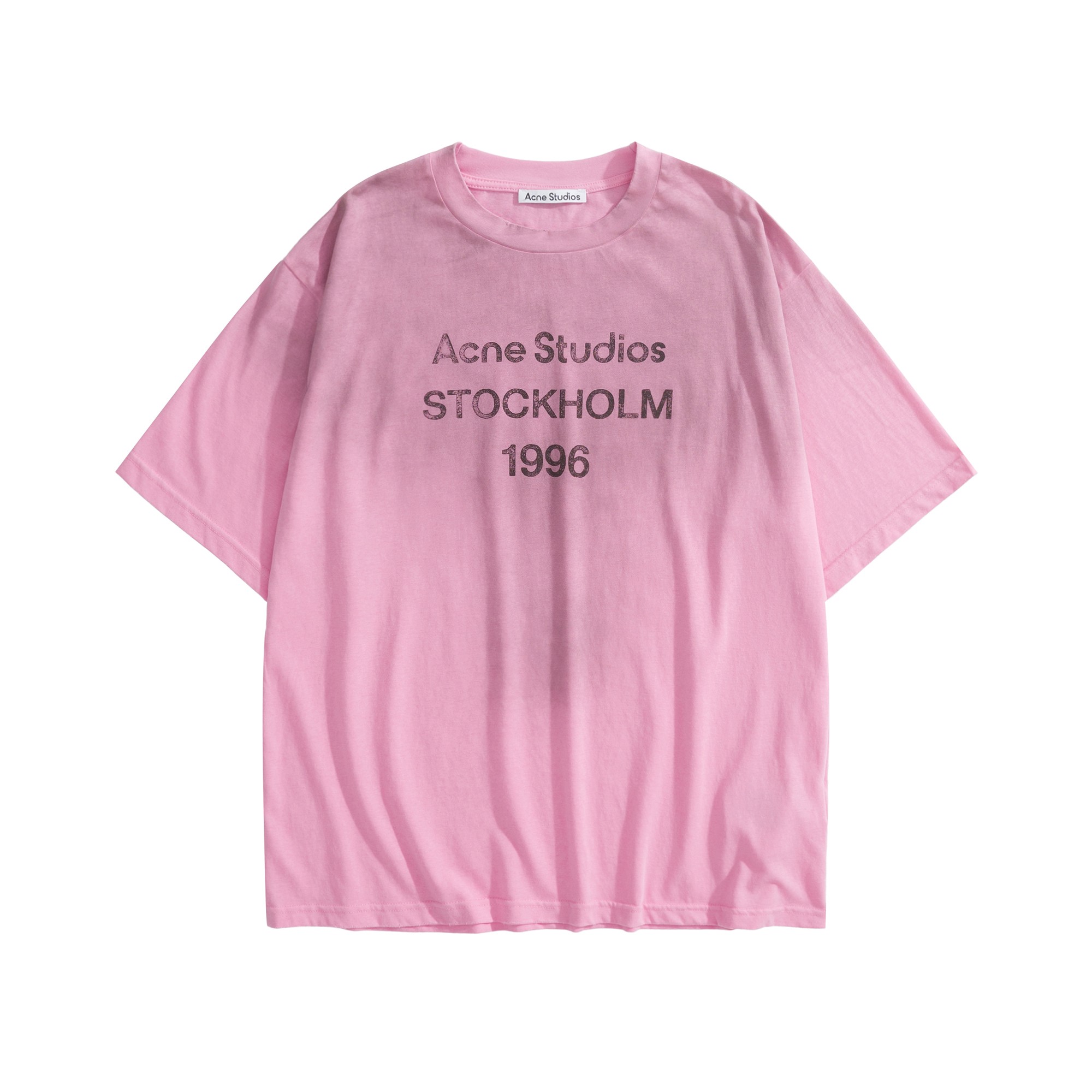 中性款做旧印花短袖T恤fe001