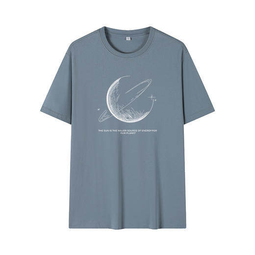 GXG男装【100%棉】夏季时尚星球图案户外运动百搭男士圆领短袖T恤K&C 商品图7