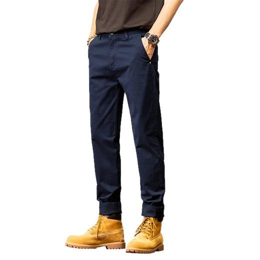 红览 纯棉休闲裤男士高端弹力修身直筒裤3351 商品图4