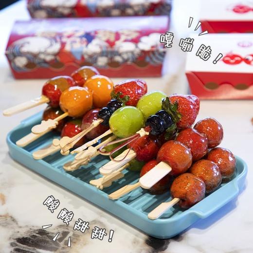 （100竹签+糯米纸+包装袋）冰糖葫芦串签一次性竹签 家用网红迷你糖葫芦专用签制作材料工具 商品图1