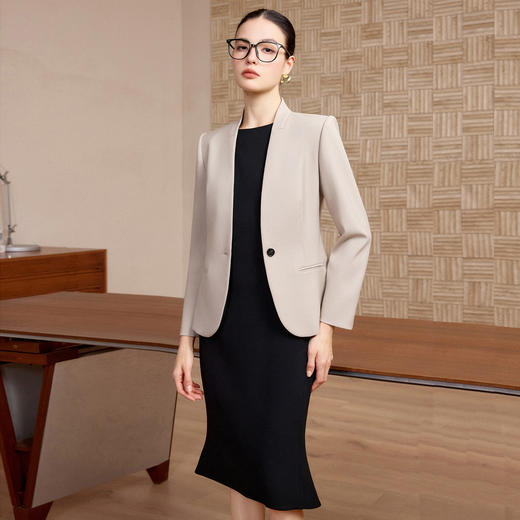 IWY/气质英伦风总裁西装套裙女春季高级感职场穿搭连衣裙两件套C2734+Q1422 商品图2