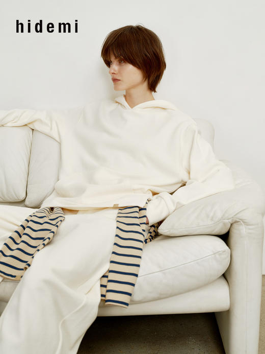 hidemi副线小h 日本进口纱线连帽套头卫衣上衣卫裤长裤套装两件套 商品图9