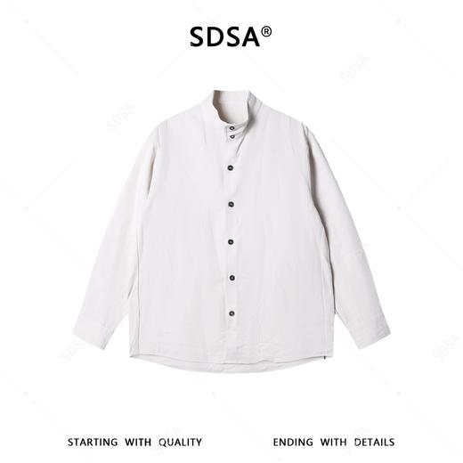 9219SDSA男士秋冬新款痞帅男装休闲时尚纽扣立领长袖衬衫百搭纯色衬衣 商品图1