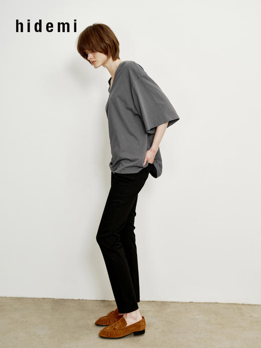 hidemi副线小h 修身显瘦黑色Slim小脚牛仔裤 商品图6