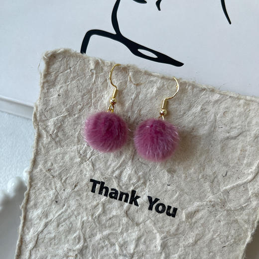 复古风新款毛球耳环耳钩-纪念日百货门店同款168445054 商品图4