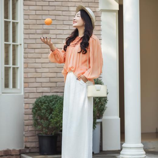 【林栖设计小店】手工钩花|桑蚕丝镂空肌理轻盈透气2026春新款多色真丝衫1961127 商品图4