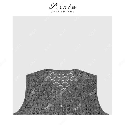 04-1潘依绣丁丁宠粉小众镂空设计V领无袖针织开衫Q7812 商品图2