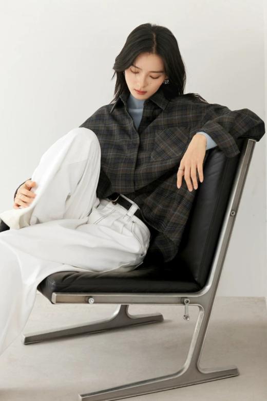 DUIBAI对白 复古文艺格纹气质衬衫 21680 商品图4