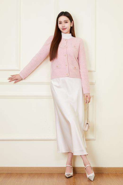 amadella 粉色气质小香风星光亮片针织开衫 21811 商品图1