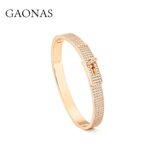 时尚潮流锁扣设计玫瑰金色手镯11876SRG 商品图0